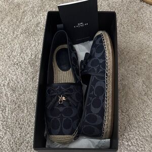 Coach Dark Blue Espadrilles with Charm